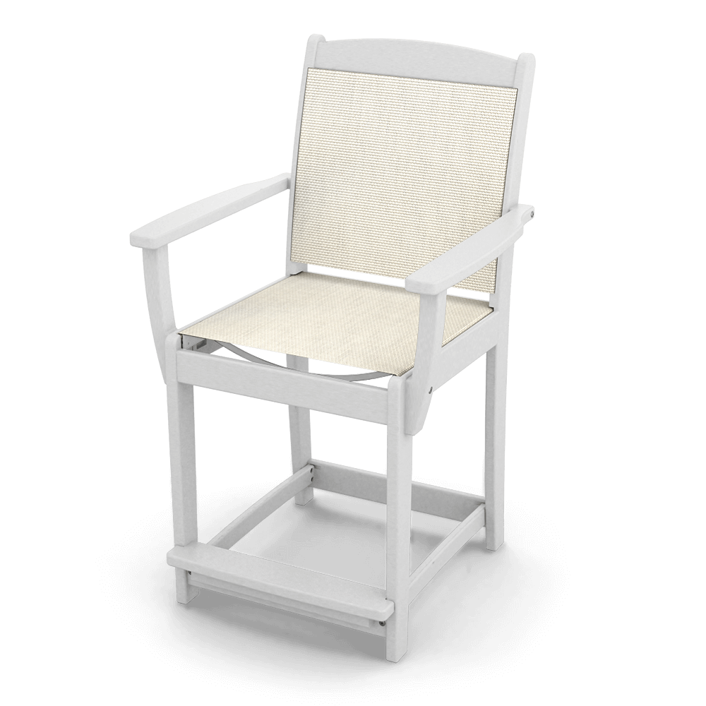 Sister Bay Furniture Maywood Sling Counter Chair White Knockout