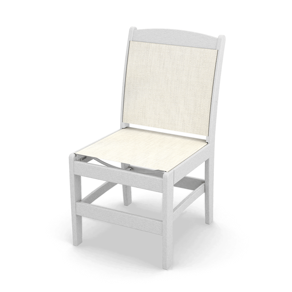Sister Bay Furniture Maywood Sling Side Chair White Knockout