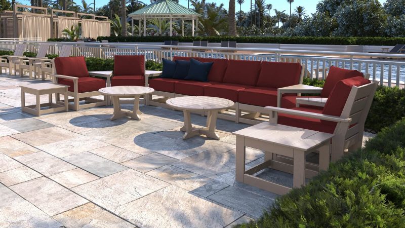 Hudson Modular Deep Seating Set with Accent Tables